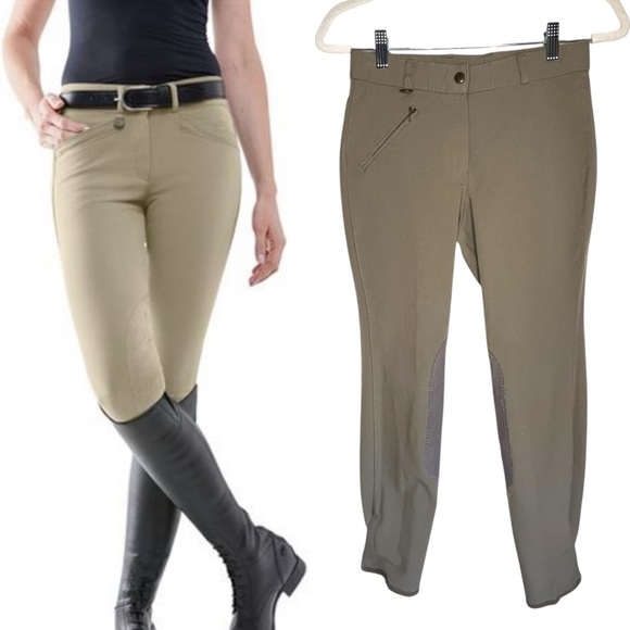 Ovation Knee Patch Riding Breeches Tan Size 26R - Picture 1 of 13